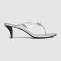Women's Vittoria thong sandal - metallic silver leather