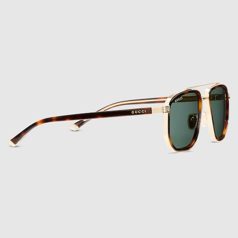 Navigator frame sunglasses - brown and gold