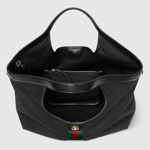 Gucci Giglio large tote bag - black GG canvas