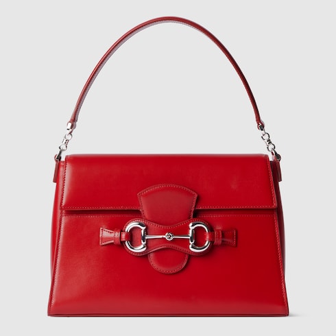 Horsebit Duomo medium top handle bag - red leather