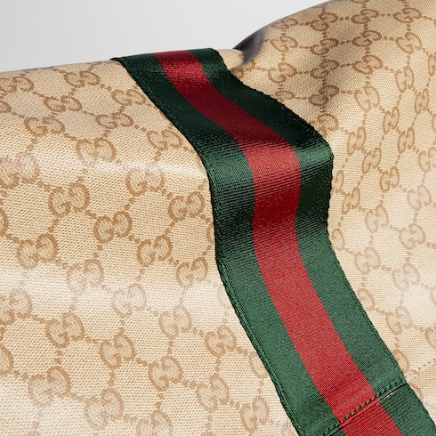 Gucci Essence Classic medium crossbody bag - sand and brown coated GG canvas