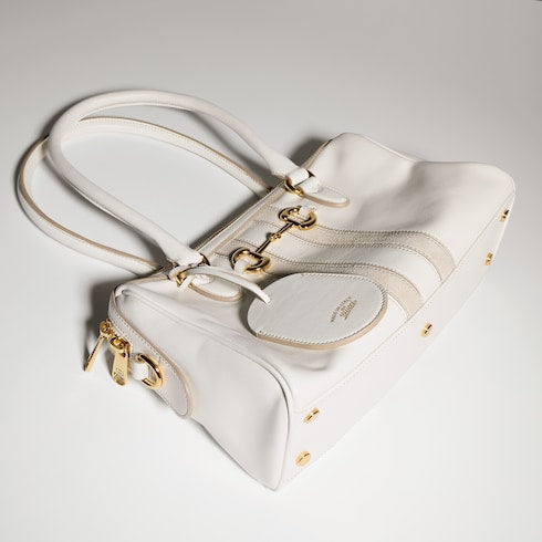 Borsetto medium boston bag - white leather