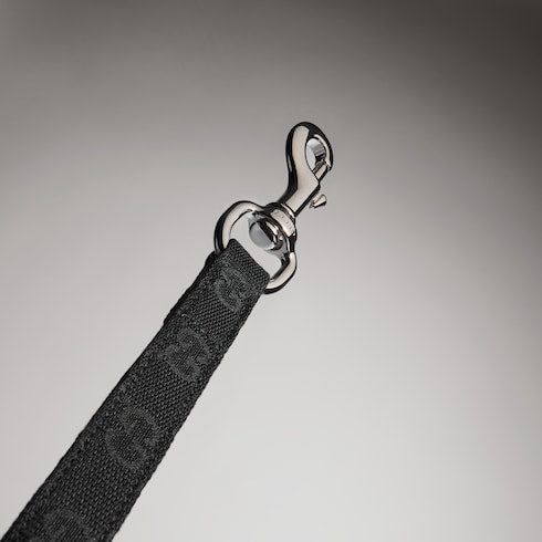 Small/medium pet leash - black GG canvas
