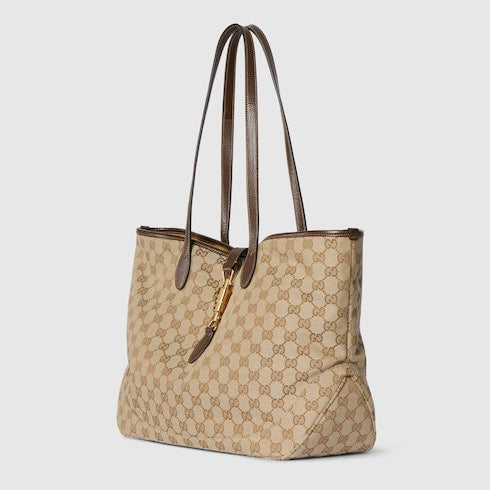 Gucci Jackie medium tote bag - sand and brown GG canvas