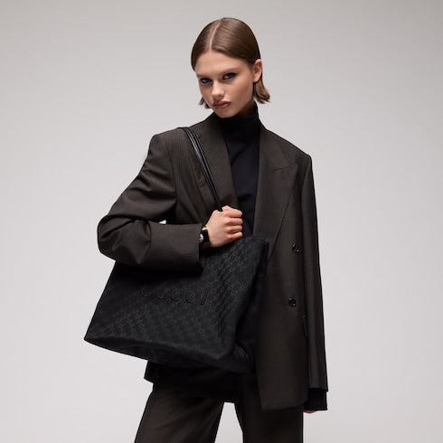 Gucci NY large tote bag - grey and black GG canvas