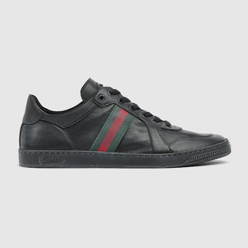 Men's Stretch low-top sneaker - black leather