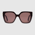 Square-frame sunglasses - dark brown acetate