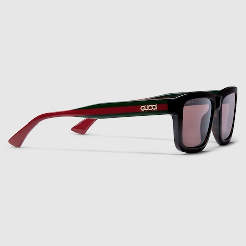 Rectangular frame sunglasses - brown