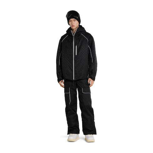 GG technical fabric jacquard jacket - black