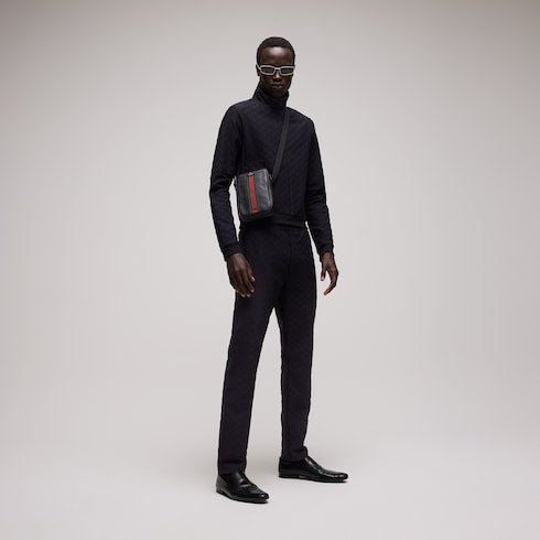 GG jersey jacquard zip jacket - black