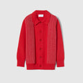 Children's cotton wool cardigan - red and white