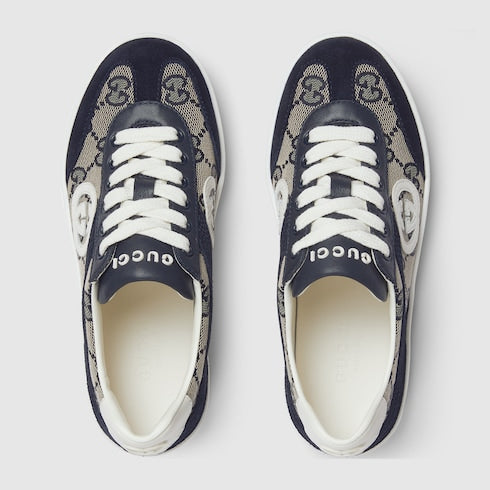 Children's G74 sneaker - beige and blue GG canvas