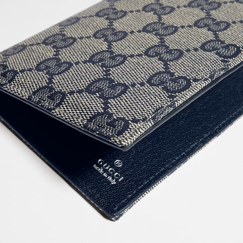 Gucci Essence Classic passport case - blue GG canvas
