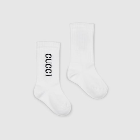 Baby cotton blend rib socks - white
