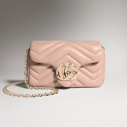 GG Marmont mini shoulder bag - pink beige leather