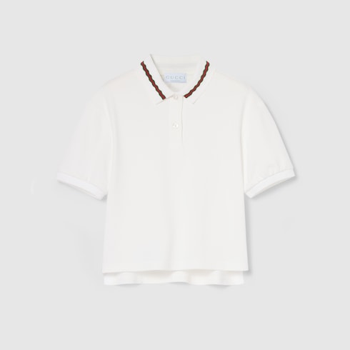 Children's cotton polo shirt - white