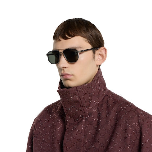 Navigator frame sunglasses - grey and silver