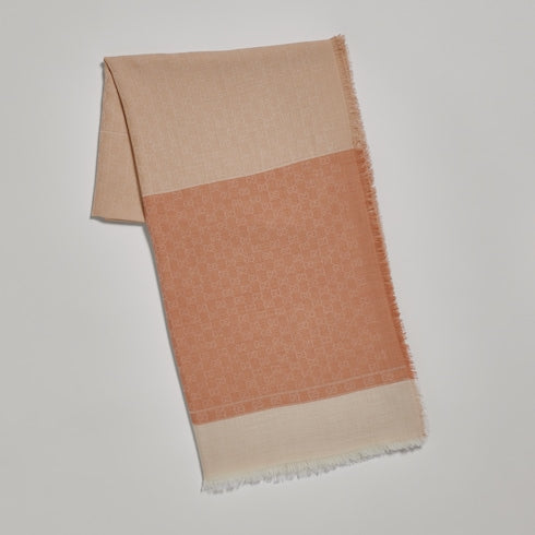 GG wool cashmere silk stole - pink