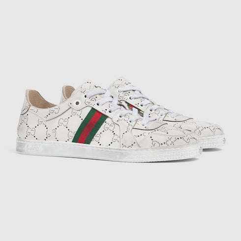 Men's Stretch low-top sneaker - white GG leather