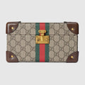 Gucci Savoy small rigid watch case - beige and ebony Supreme