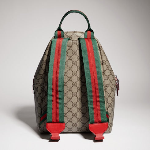Children's GG backpack with print - beige and brown GG Supreme