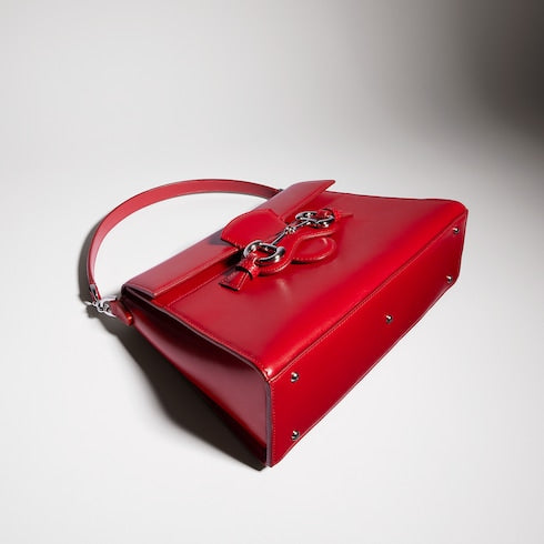 Horsebit Duomo medium top handle bag - red leather