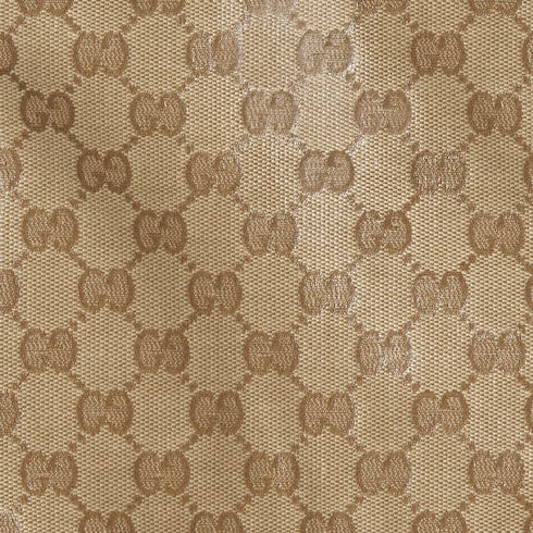 Coated GG cotton canvas fabric coat - sand