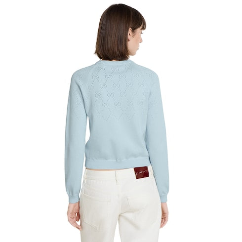 GG cotton cardigan - pale blue