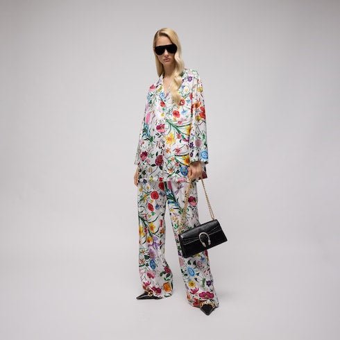 Printed silk twill shirt - multicolor