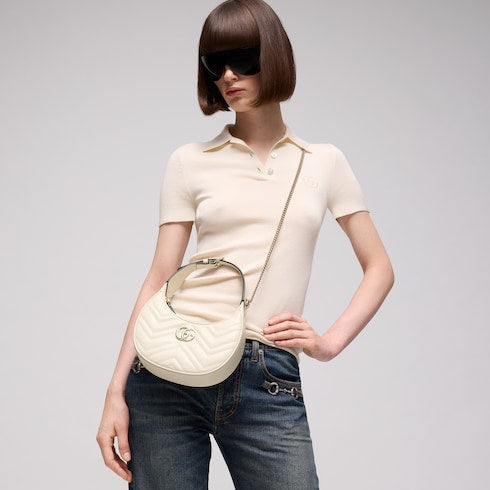 GG Marmont small shoulder bag - white leather