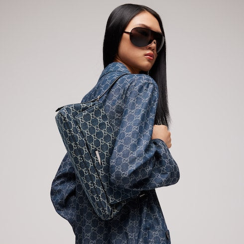 Madison medium shoulder bag - blue GG denim