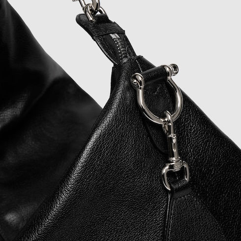 Brera large crossbody bag - black leather