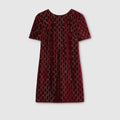 Embroidered cotton velvet dress - Gucci Rosso Ancora red