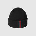 Wool hat with Web - black