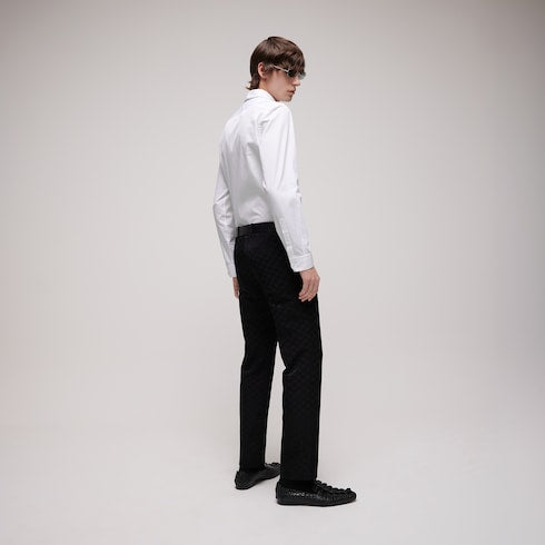 Piece dyed cotton poplin shirt - white