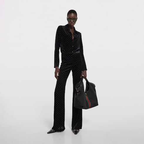 Gucci Giglio large tote bag - black GG canvas