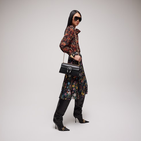Dionysus medium shoulder bag - black leather