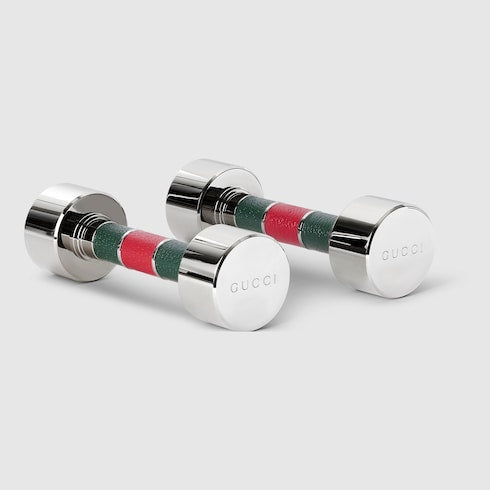 Dumbbells set with base - stainless steel
