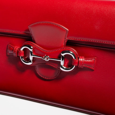 Horsebit Duomo medium top handle bag - red leather