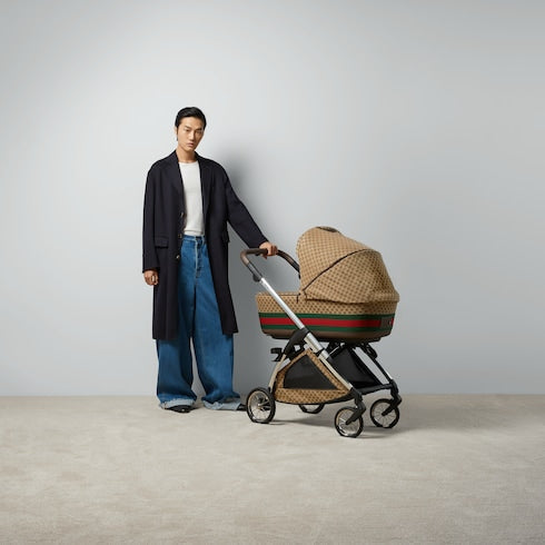 Gucci Bassinet-Stroller combo - beige and ebony GG canvas