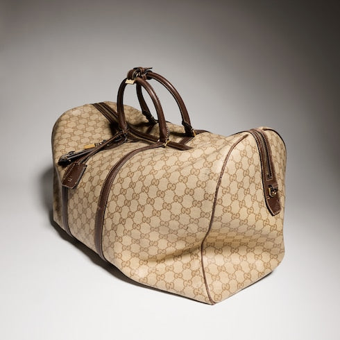 Gucci Essence Classic large duffle bag - sand and brown GG canvas
