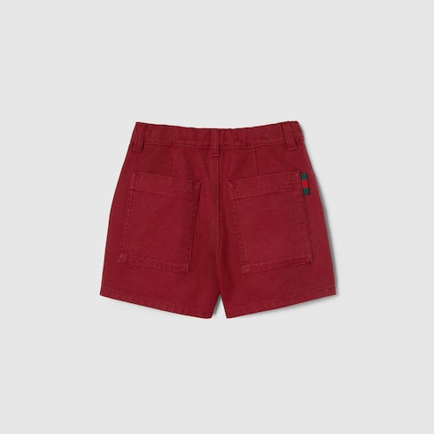 Children's cotton canvas shorts - red