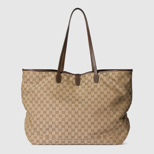 Gucci Jackie large tote bag - sand and brown GG canvas
