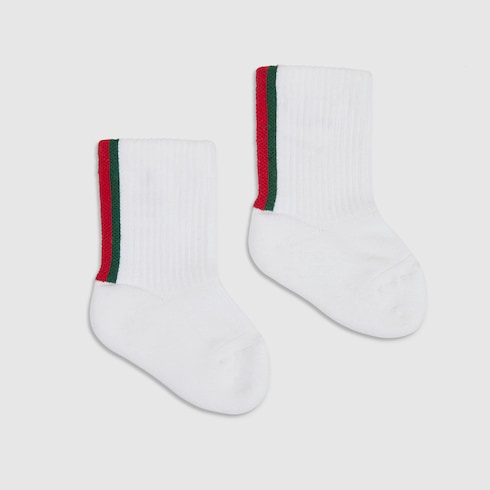 Baby cotton blend socks with Web - white
