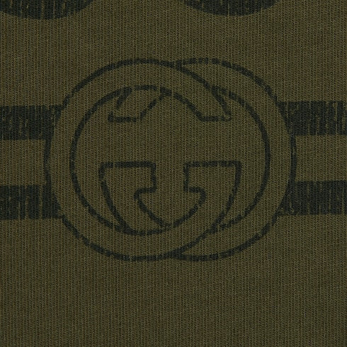 Cotton jersey T-shirt with print - forest green