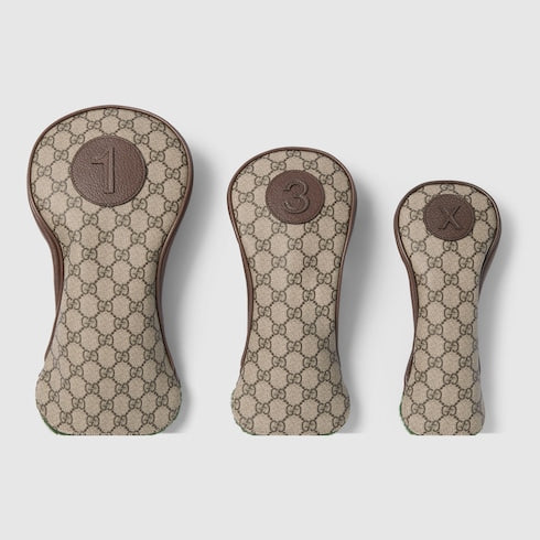 GG golf club covers, set of three - beige and brown
