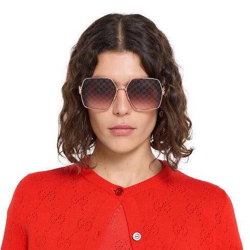Oval frame sunglasses - rose gold