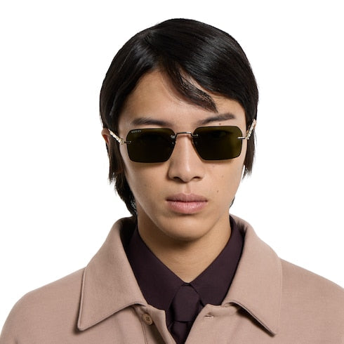 Frameless rectangular sunglasses - gold