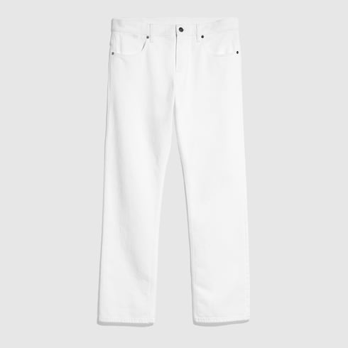 Cotton denim pants - white