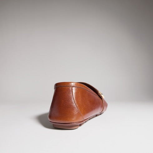 Men's driver with Double G - brown leather
